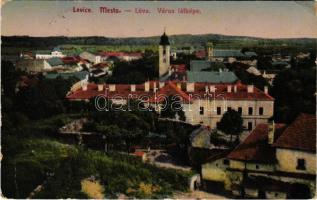 1938 Léva, Levice; látkép. Schulcz Ignác kiadása / general view + &quot;1938 Léva visszatért&quot; So. Stpl. (EB)