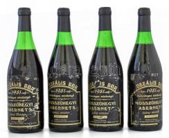 1981 Hosszúhegyi Cabernet S[auvignon], 4 palack muzeális bor, hajós-bajai borvidék, szakszerűen táro...