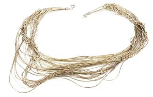 Ezüst(Ag) nyakék, jelzett, h: 40 cm, nettó: 58,3 g