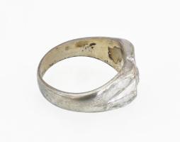 Ezüst(Ag) jubileumi gyűrű, jelzett, méret: 74, nettó: 7,8 g