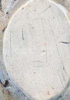 Szekeres Károly (1940-2016): Színes repesztett díszváza, porcelán, kézzel festett, jelzett az oldalá...