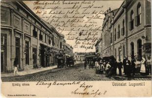 1906 Lugos, Lugoj; Király utca. Weisz és Sziklai kiadása / street (Rb)