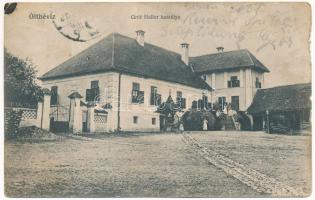 1916 Olthévíz, Homoród-Hévíz, Hoghiz; Gróf Haller kastély. Briegel József fényképész / castle (apró lyukak / tiny pinholes)