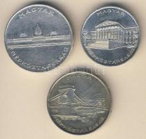 1956. 10Ft + 20Ft + 25Ft Ag "10 éves a Forint" sor T:2/2- ph.