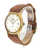 Cornavin svájci karóra, 17 köves, dátum kijelzővel, bőr szíjjal, működik, üveg kissé karcos, d: 3,5 ...