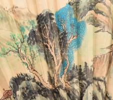 2 darab hatalmas kínai legyező, eredeti dobozában, szép állapotban, összecsukva h: 80 cm