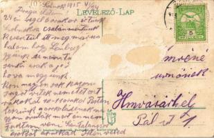 Arad, Báró Eötvös utca, Karátsonyi J. üzlete, vegyeskereskedés. Vasúti levelezőlapárusítás 30-1915. ...