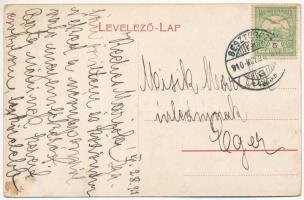 1910 Beszterce, Bistritz, Bistrita; Fő tér, sörcsarnok, Friedmann Ábrahám, Grünberger és Edelstein ü...