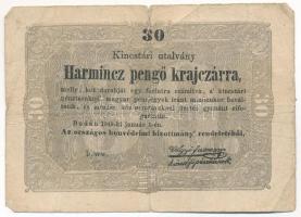 1849. 30kr "Kossuth bankó" T:VG kis szakadás Adamo G103