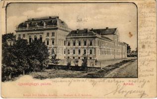 1904 Arad, Igazságügyi palota. Kerpel Izsó kiadása, Honisch L.I. felvétele / palace of justice (fl)