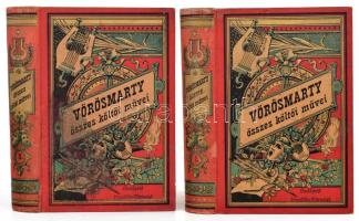 Vörösmarty összes költői művei I-II. köt. Sajtó alá rendezte: Gyulai Pál. Bp.,én., Franklin. Kiadói aranyozott, festett illusztrált egészvászon-kötés, a borítón kopásnyomokkal.