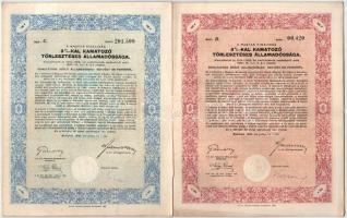 Budapest 1942. "A Magyar Királyság 3%-kal Kamatozó Törlesztéses Államadóssága" kötvényei 2...