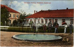 1916 Félixfürdő, Baile Felix; Szökőkút. Engel József kiadása / fountain (EK)