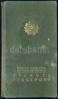 1937 Lichtschein Samu izraelita vallású földbirtokos részére kiállított útlevél, a fényképet kitépté...