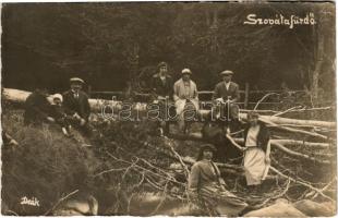 1922 Szovátafürdő, Baile Sovata; turisták / tourists. Deák photo (EK)