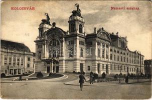 1911 Kolozsvár, Cluj; Nemzeti színház. Sámuel S. Sándor kiadása / theatre (kopott sarkak / worn corners)