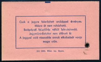 1943 Fényképes belépőjegy a Szent-Margitszigetre