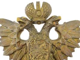 Habsburg kétfejű sas bronz bútordísz / óradísz?, kopással, 16x13 cm
