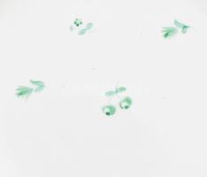 Herendi / Óherendi zöld virágmintás nagytányér szett, 6 db, masszába nyomott és festett jelzéssel, k...