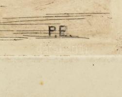 Peres Ernő (?-?), működött a XX. sz. közepén: Kassa, Nemzeti Színház. Rézkarc, papír, jelzett a karc...