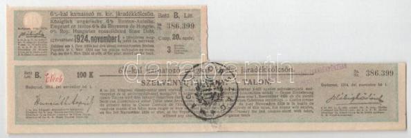 Budapest 1914. "A Magyar Korona Országai 6%-kal kamatozó Járadékkölcsön" bemutatóra szóló ...