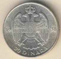 Jugoszlávia 1938. 20D Ag T:3