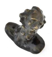 Férfi büszt, bronz jelzés nélkül, szép állapotban, m: 8,5 cm