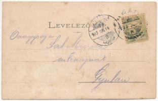 1903 Brád, Brad; Piac tér, Gurabárzai zúzda, vasútállomás. Joan Cutean kiadása / square, railway sta...