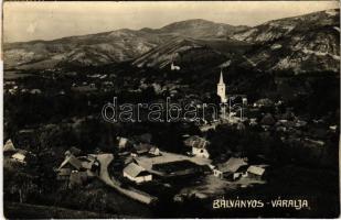 1940 Bálványosváralja, Schlosswall, Unguras; látkép, templom / general view, church. photo + "1940 Szamosújvár visszatért" So. Stpl