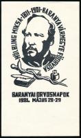 Szatyor Győző (1947-): Hölbing Miksa (1811-1901), Baranya vármegye főorvosa. Fametszet, papír, jelzett a metszeten, 14,5x9 cm