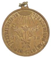 1938. "Boldogasszony anyánk / Ne felejtkezzél meg szegény magyarokról" aranyozott Cu kegyé...