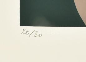 Halász Szabó Sándor (1920-1997): Kompozíció. Szitanyomat, papír, jelzett, számozott (22/30), 40x29 c...