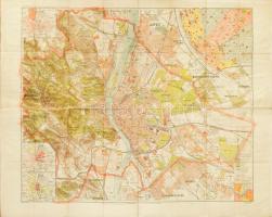 cca 1910 Kogutowicz Manó: Budapest székesfőváros egész területének térképe, 1:25.000, 6. kiadás, Bp., Magyar Földrajzi Intézet, vászonra kasírozva, foltos, javított, 80x99 cm + 1918 Antalfalva (Erdély),1:75.000, K. u. K. Militärgeographisches Institut, foltos, hajtott, 47x59 cm