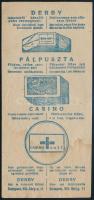 cca 1910-1920 Derby Sajt- és Vajtermelő Vállalat termékeit reklámozó számolócédula, alján ázásnyommal