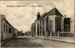 Szászsebes, Mühlbach, Sebesul Sasesc, Sebes; Kloster, Jakobigasse / Zárda, utca. Josef Baumann kiadása / nunnery, street view (fl)