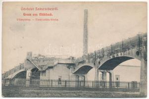 1910 Szászsebes, Mühlbach, Sebesul Sasesc, Sebes; Villanytelep. 238. W.L. 1661. J. Hientz kiadása / Elektrizitäts-Werke / electric power plant (fl)