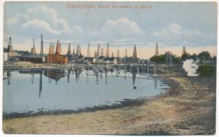 1919 Campina, Sonde Petrolifere la Baicoi / oil plant, oil rig, oil towers (kopott sarkak / worn corners)