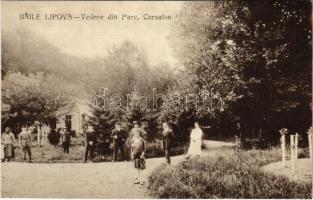 Lippafüred, Lippafürdő, Baile Lipova (Temes, Timis); Vedere din Parc, Cursalon / fürdő, park / spa, bath, park