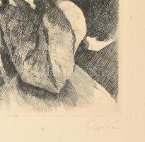 Gy. Molnár István (1933-2010): Napraforgók. Rézkarc, papír, jelzett, számozott (57/100), paszpartuba...