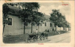 1910 Cegléd, Árvaház, lovaskocsi. Nagy Elek kiadása