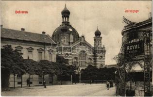 1911 Debrecen, zsinagóga, Royal kioszk terasza. Ifj. Gyürky Sándor kiadása