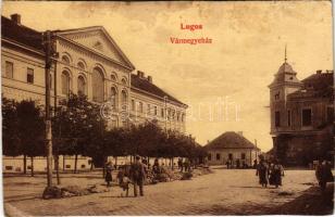 1934 Lugos, Lugoj; Vármegyeház, piac. W.L. ? 332. / county hall, market (vágott / cut)