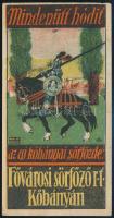 cca 1910 &quot;Mindenütt hódít az uj kőbányai sörfőzde&quot;, Fővárosi Sörfőző Rt. Kőbányán, litografált számolócédula, Bér Dezső (1875-1924) grafikája, hátoldalán feljegyzéssel