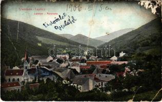 1906 Trencsénteplic, Trencianske Teplice; látkép. Wertheim Zsigmond kiadása / general view (fa)