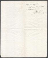 1929 Dr. Gyenge Miklós (1893-1985) Sereg-szemle c. versének nyomtatványa, hátoldalán a szerző saját ...