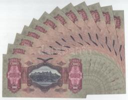 1930. 100P (12x) sorszámkövetők "E 952 009778 - E 952 009789" T:UNC,AU kissé hullámos papí...