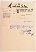 1945 Bp., Mauthner Ödön Magtermelő és Magkereskedelmi Rt. fejléces levélpapírjára írt üzleti levél, aláírásokkal