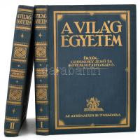 Cholnoky Jenő - Kövesligethy Radó: A világegyetem. A föld és a csillagvilág fizikai tüneményeinek ismertetése I-II. köt. Bp.,[1914]., Athenaeum. Gazdag képanyaggal illusztrált. Kiadói aranyozott egészvászon-kötés, a borítón kis kopásnyomokkal, két lap kijár az I. kötetből.