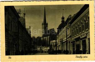 Dés, Dej; Bánffy utca, üzletek / street view, shops