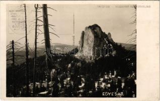 1941 Balánbányai-havasok, Muntii Balan; Egyeskő. Seiwarth Foto. Thury Lajos író aláírásával / Piatra Singuratica (EK)